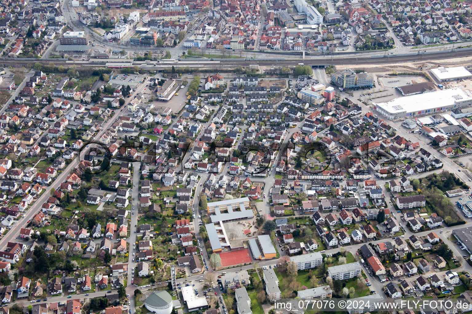 Bird's eye view of Bensheim in the state Hesse, Germany