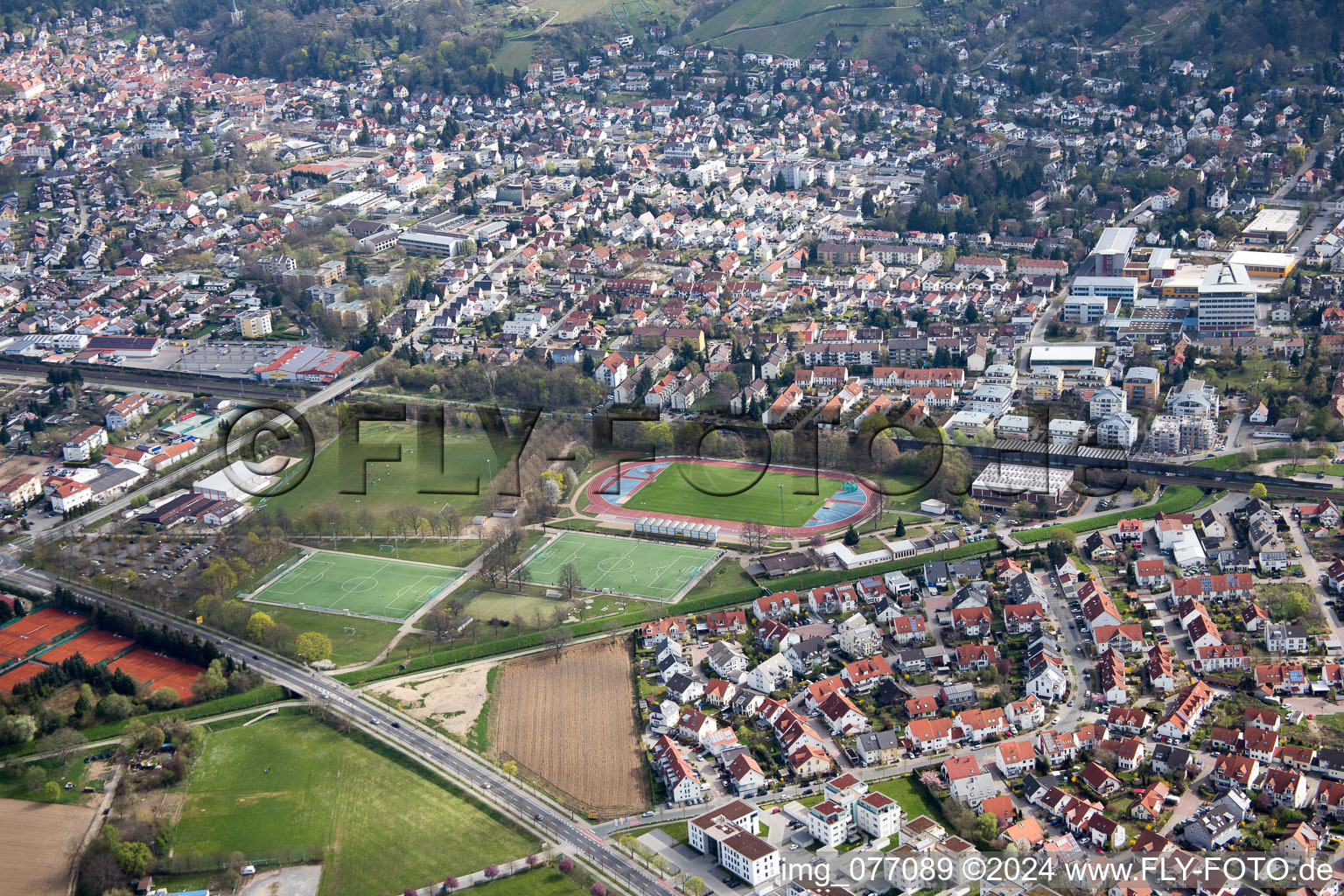 Aerial view of Bensheim in the state Hesse, Germany