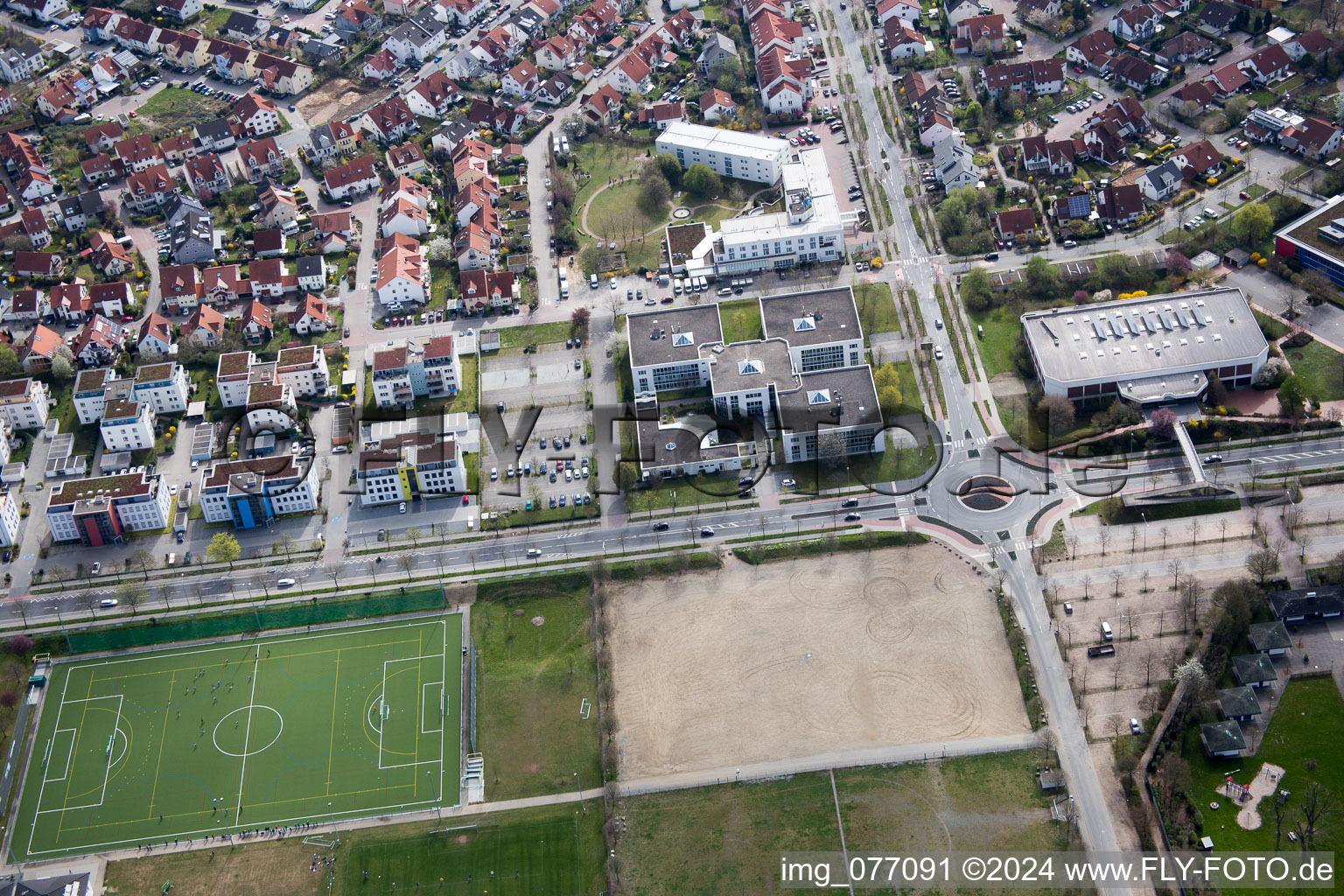 Oblique view of Bensheim in the state Hesse, Germany