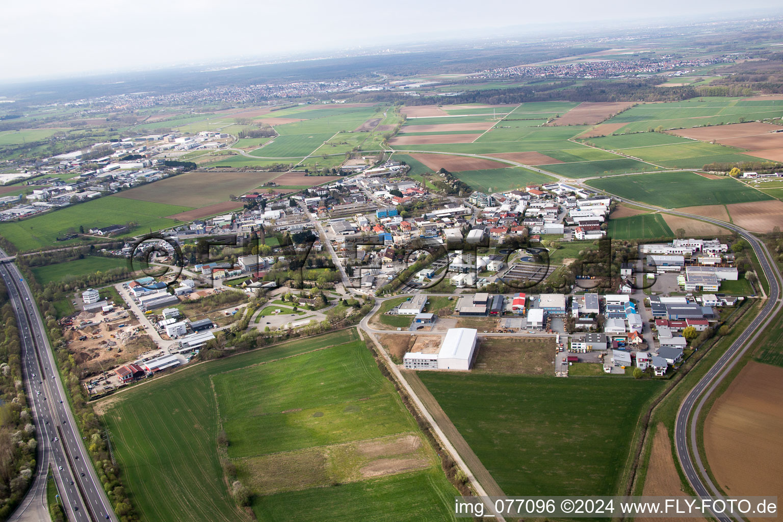 Bensheim in the state Hesse, Germany from the plane