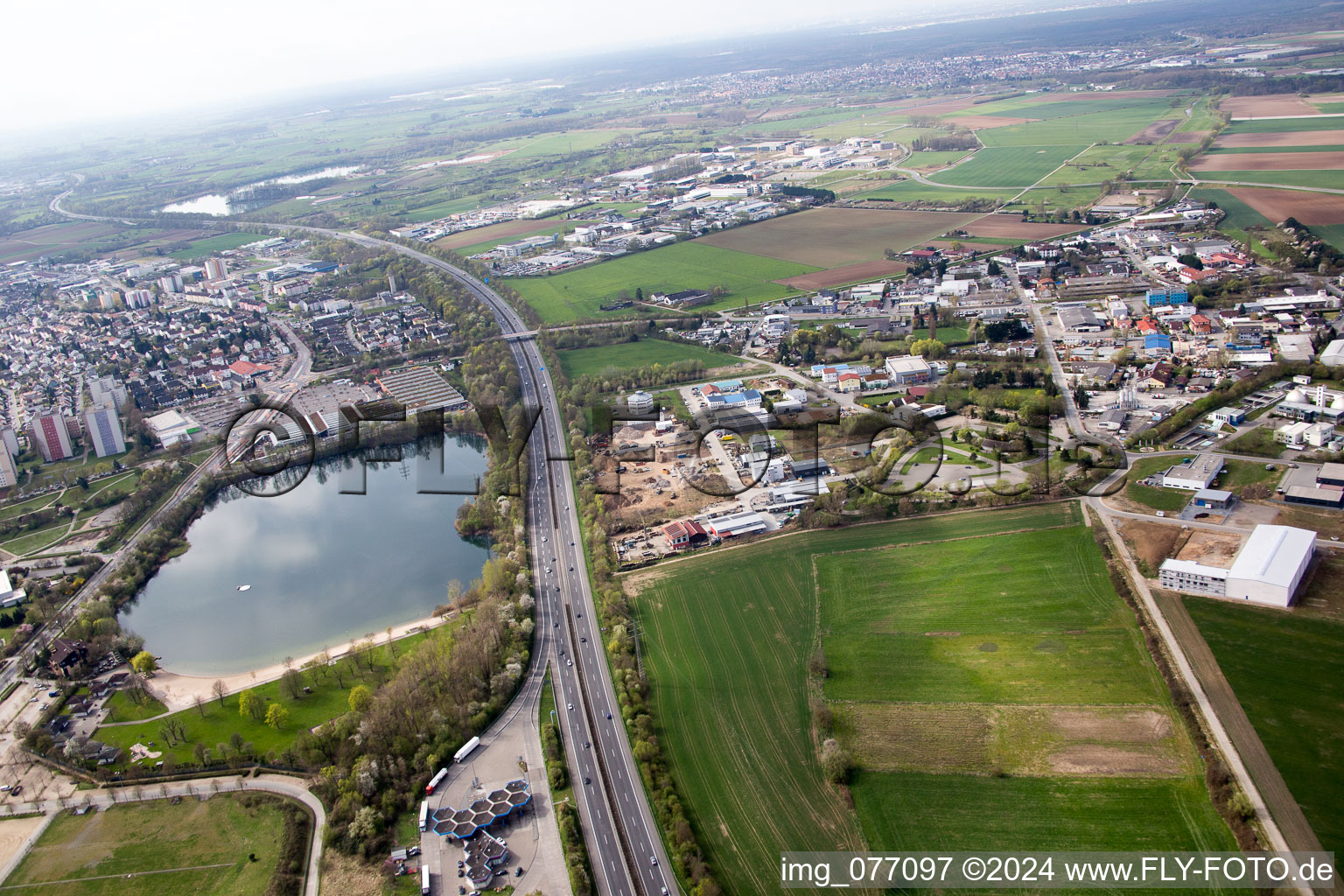 Bird's eye view of Bensheim in the state Hesse, Germany