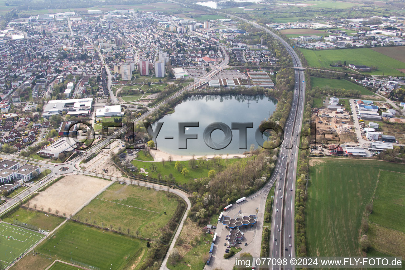 Aerial photograpy of Construction of the bypass road in in Bensheim in the state Hesse