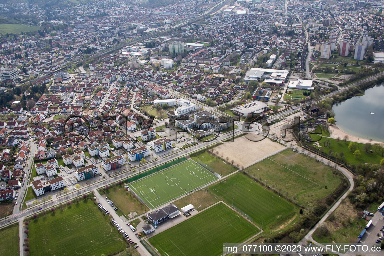 Drone recording of Bensheim in the state Hesse, Germany