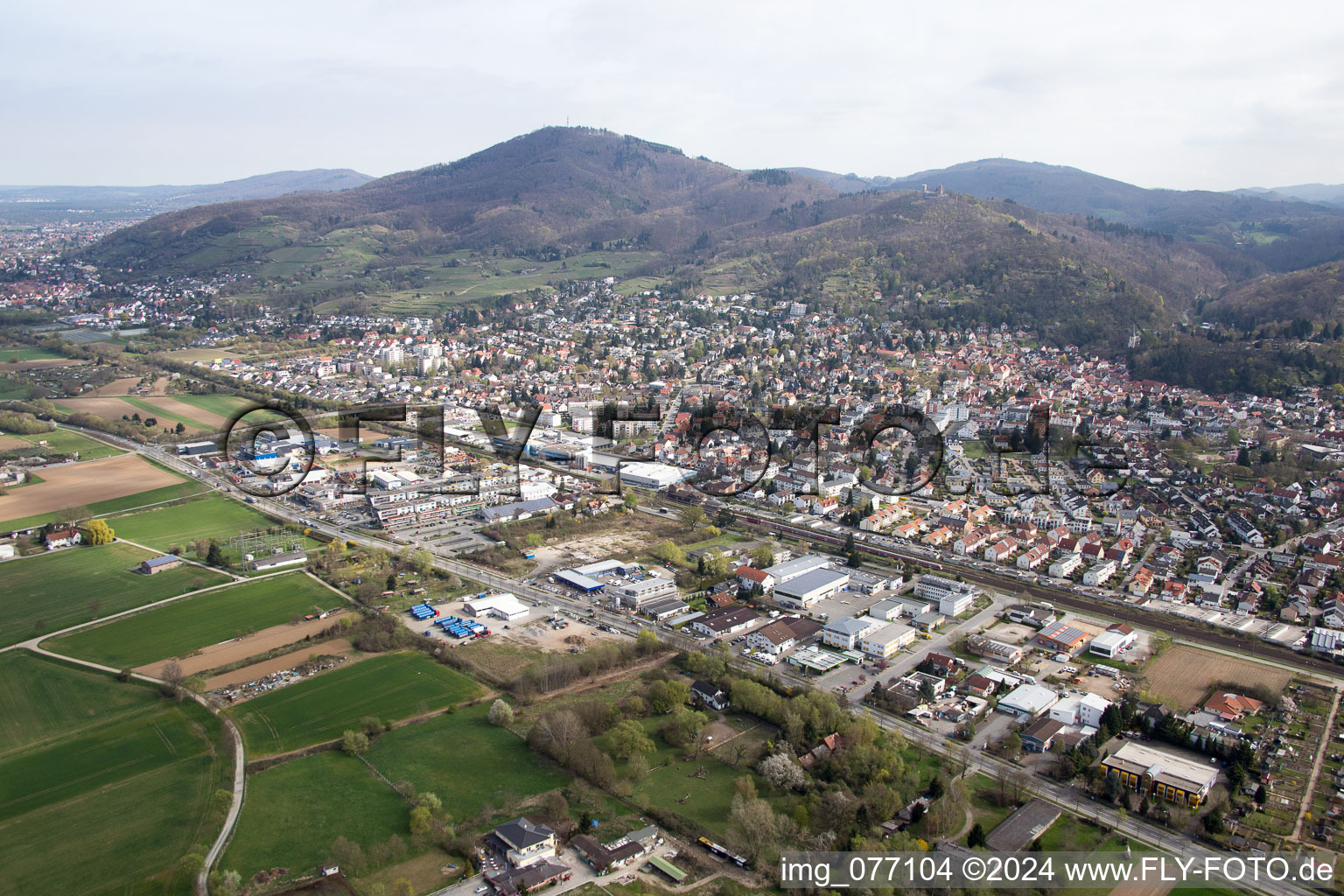 Town View of the streets and houses of the residential areas in the district Auerbach in Bensheim in the state Hesse