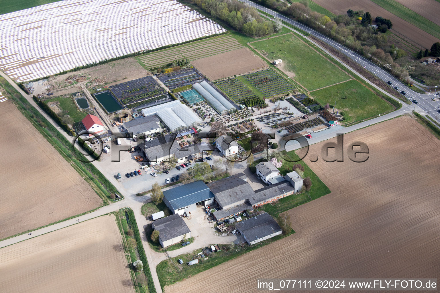 District Auerbach in Bensheim in the state Hesse, Germany seen from above