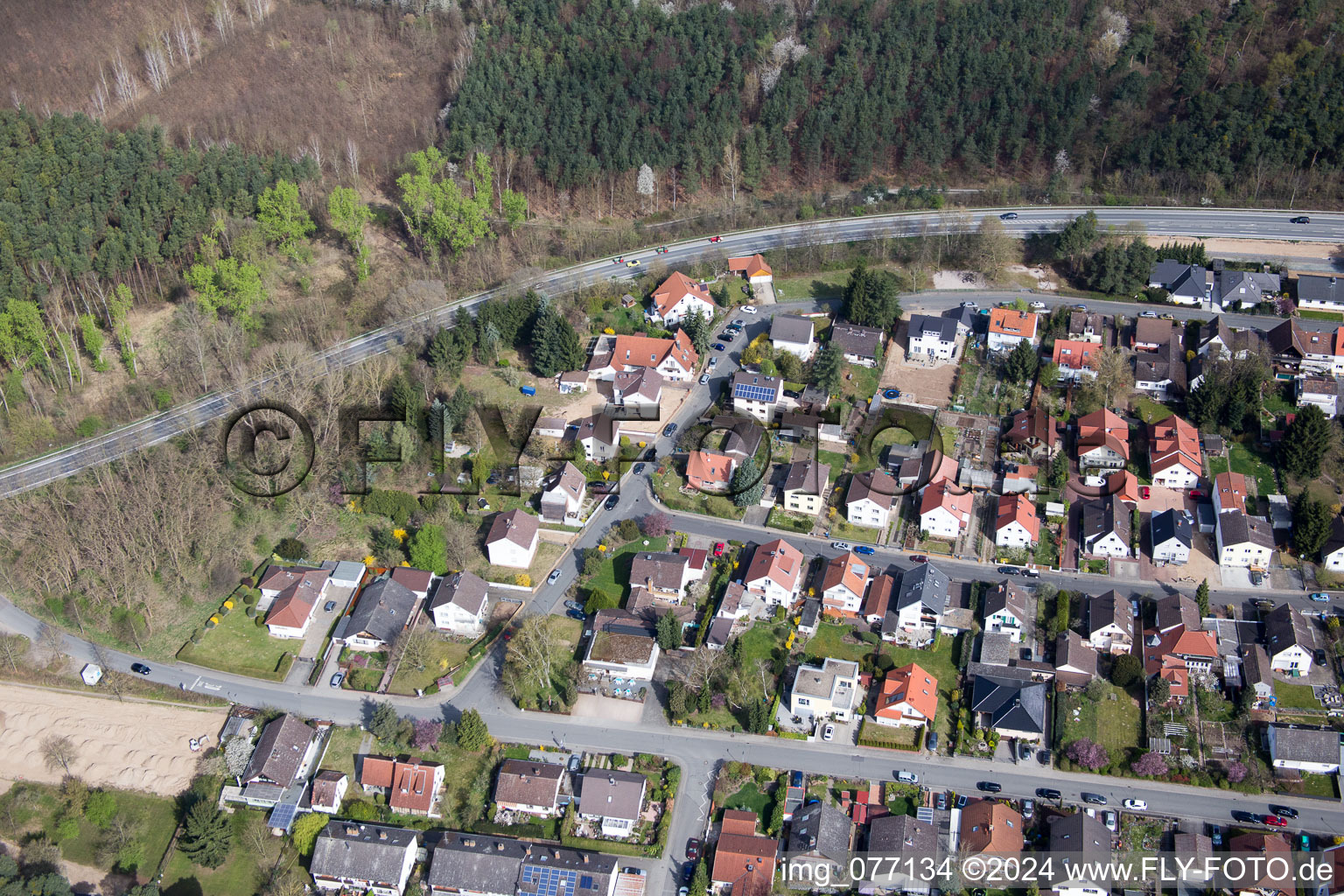 Aerial photograpy of Alsbach-Hänlein, Sandwiese industrial area in Alsbach-Hähnlein in the state Hesse, Germany