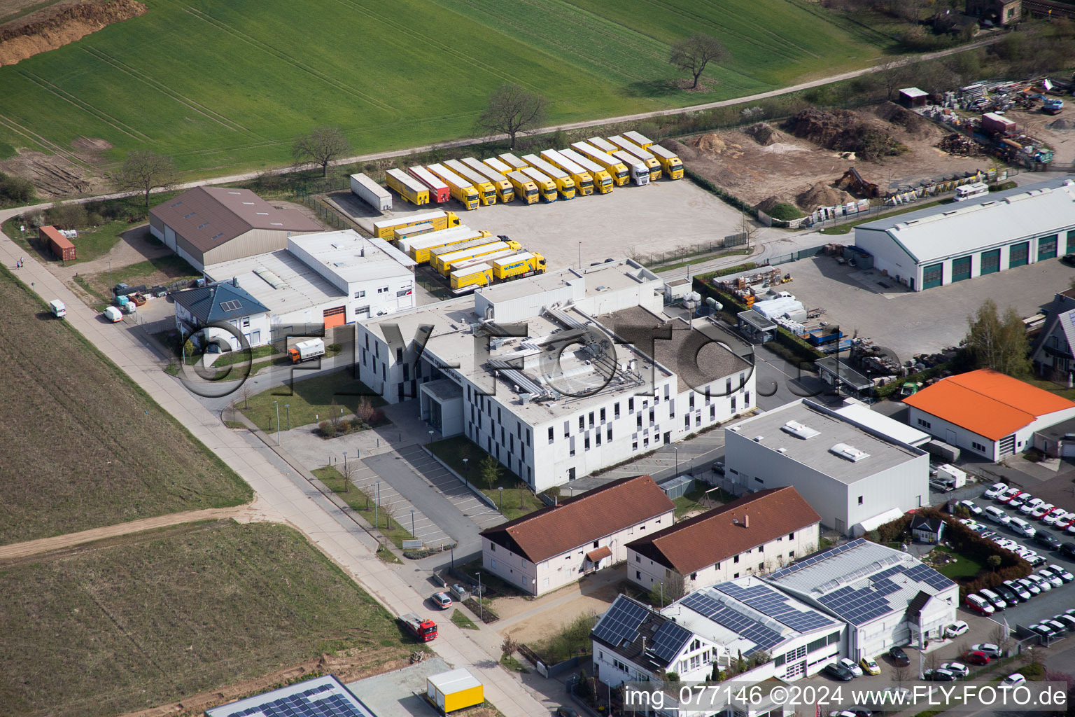 Alsbach-Hähnlein in the state Hesse, Germany from above