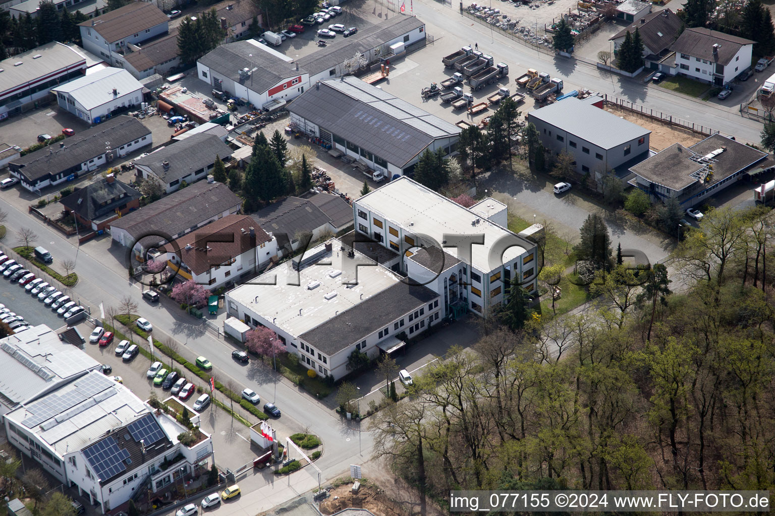 Bird's eye view of Alsbach-Hähnlein in the state Hesse, Germany