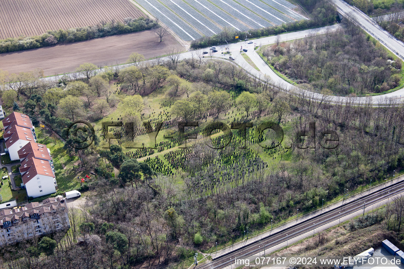 Alsbach-Hänlein, Sandwiese industrial area in Alsbach-Hähnlein in the state Hesse, Germany from above