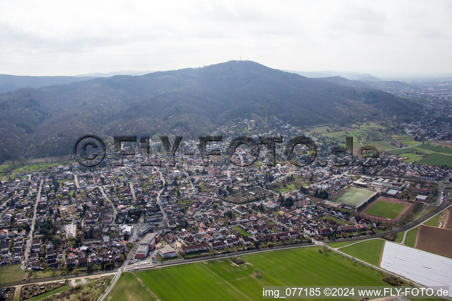 Town View of the streets and houses of the residential areas in Alsbach in the state Hesse