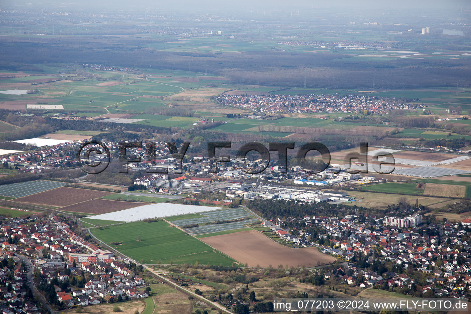 District Jugenheim an der Bergstrasse in Seeheim-Jugenheim in the state Hesse, Germany out of the air