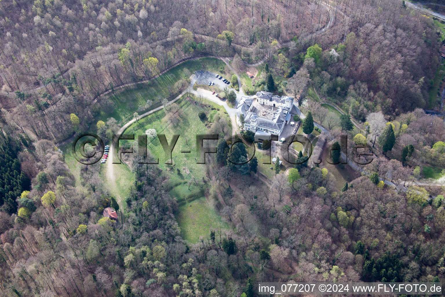 Aerial view of Seeheim-Jugenheim in the state Hesse, Germany