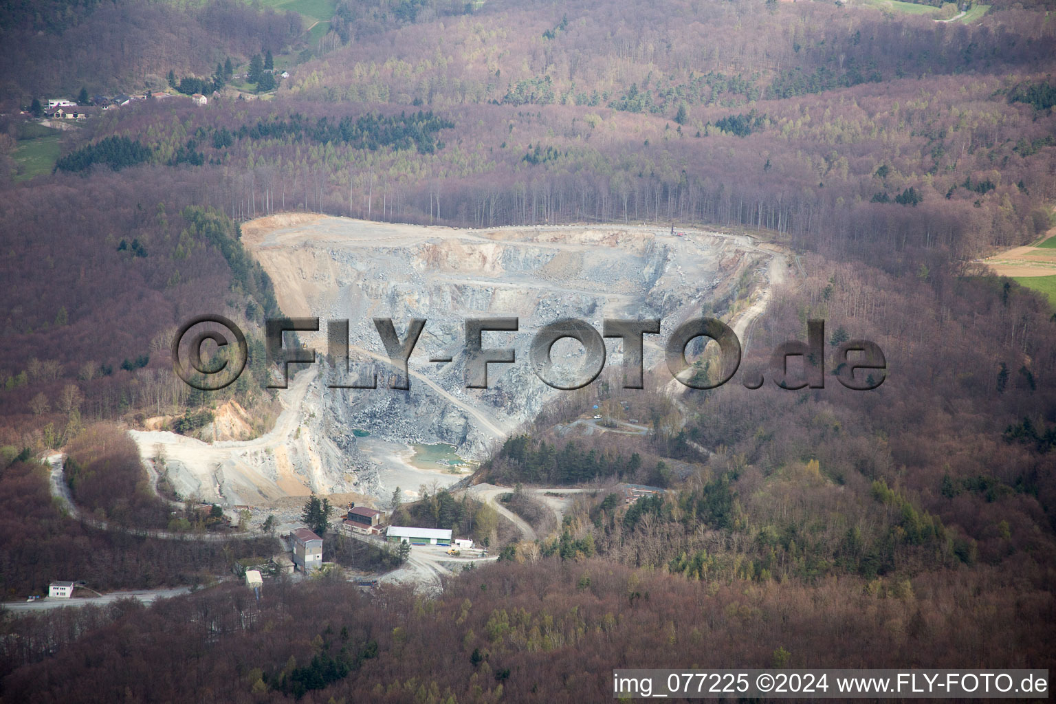 Opencast mining for Kalisalt in Muehltal in the state Hesse, Germany