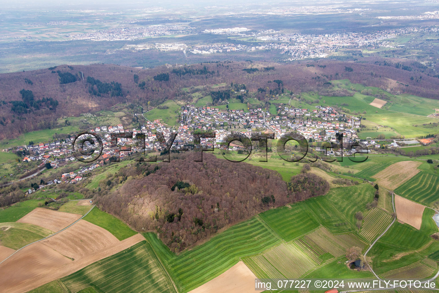 Aerial view of District Nieder-Beerbach in Mühltal in the state Hesse, Germany