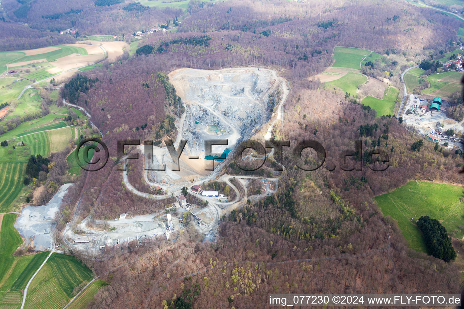 Opencast mining for Kalisalt in Muehltal in the state Hesse, Germany