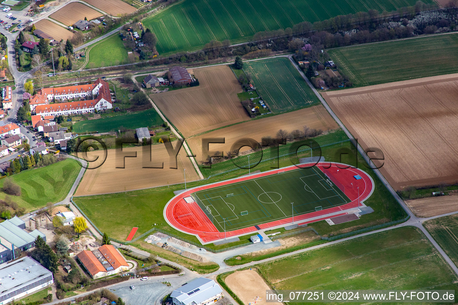 Sports field in Ober-Ramstadt in the state Hesse, Germany