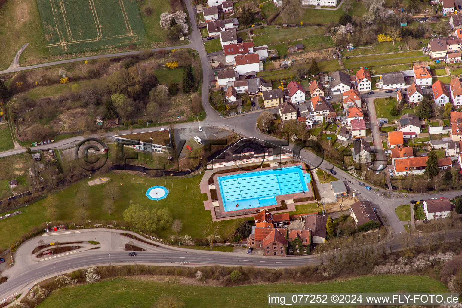 Municipal outdoor swimming pool in Ober-Ramstadt in the state Hesse, Germany