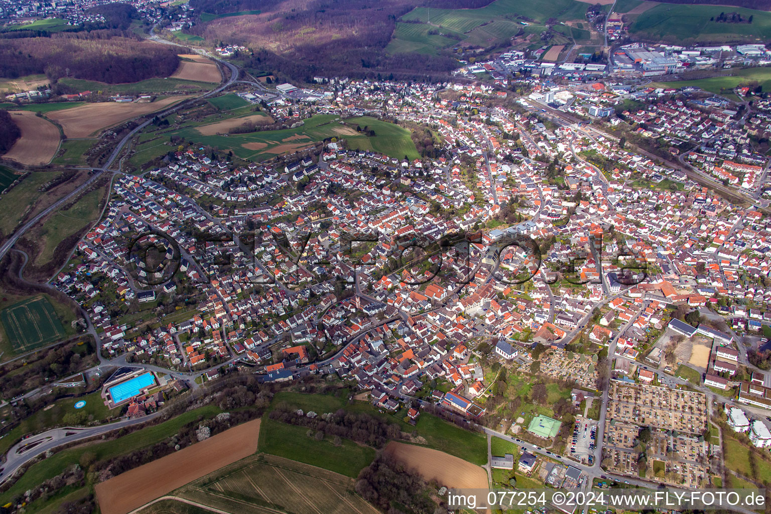 From the east in Ober-Ramstadt in the state Hesse, Germany