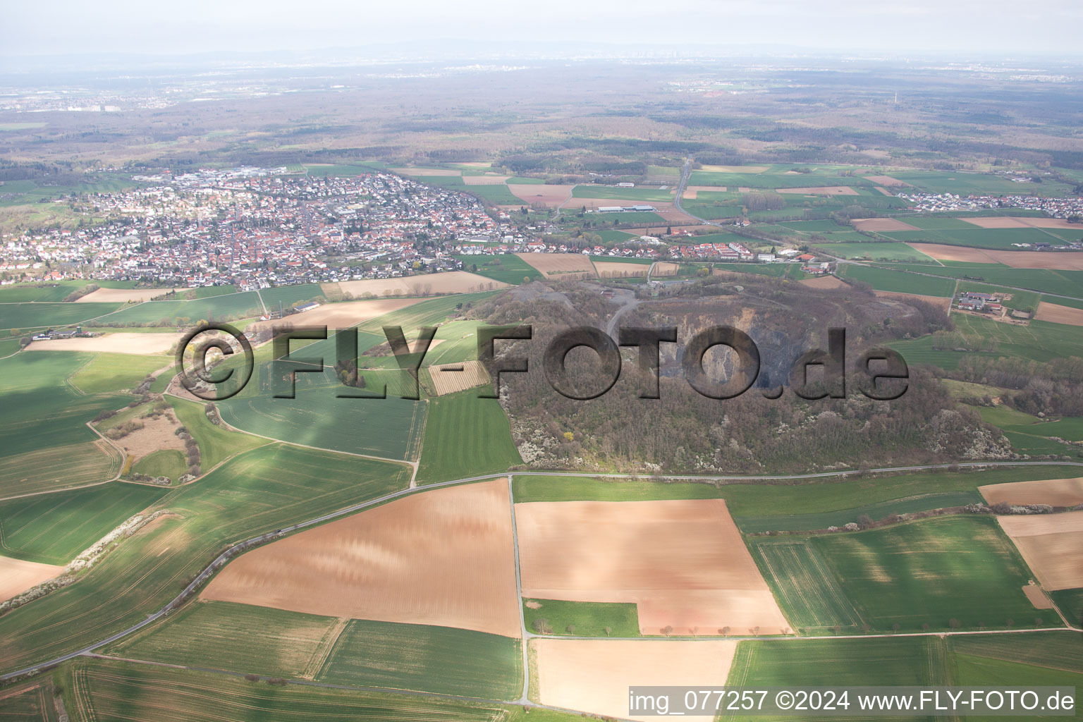 Aerial view of Roßdorf in the state Hesse, Germany