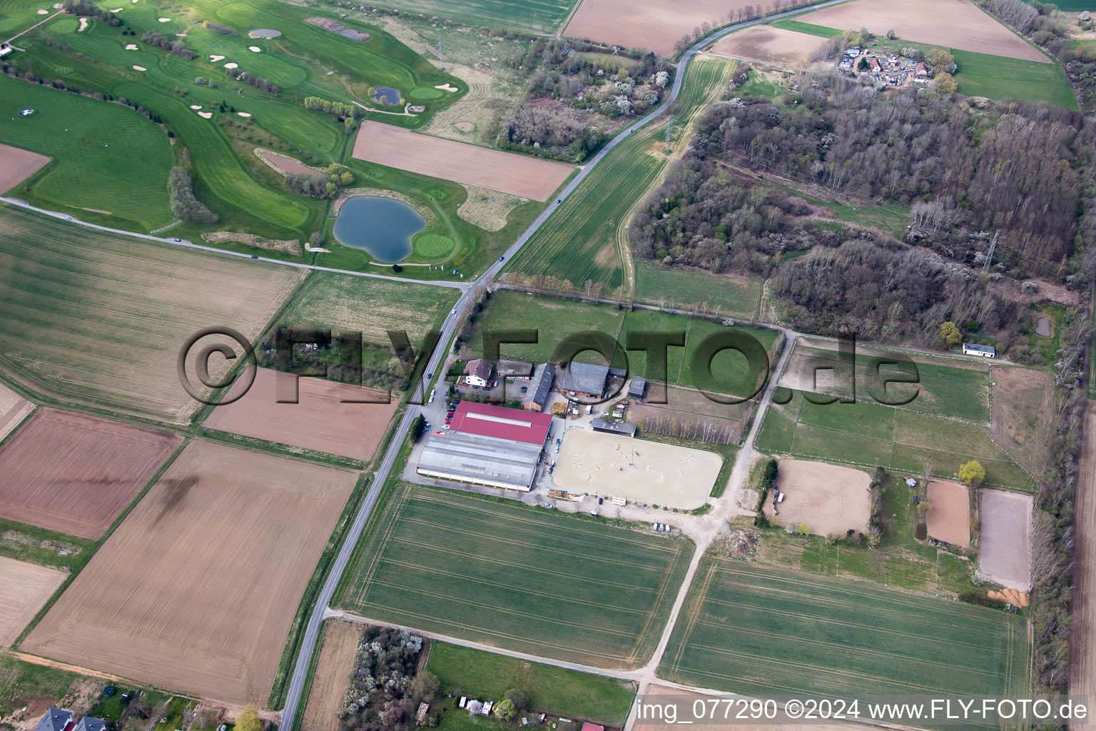 Aerial photograpy of Groß-Zimmern in the state Hesse, Germany