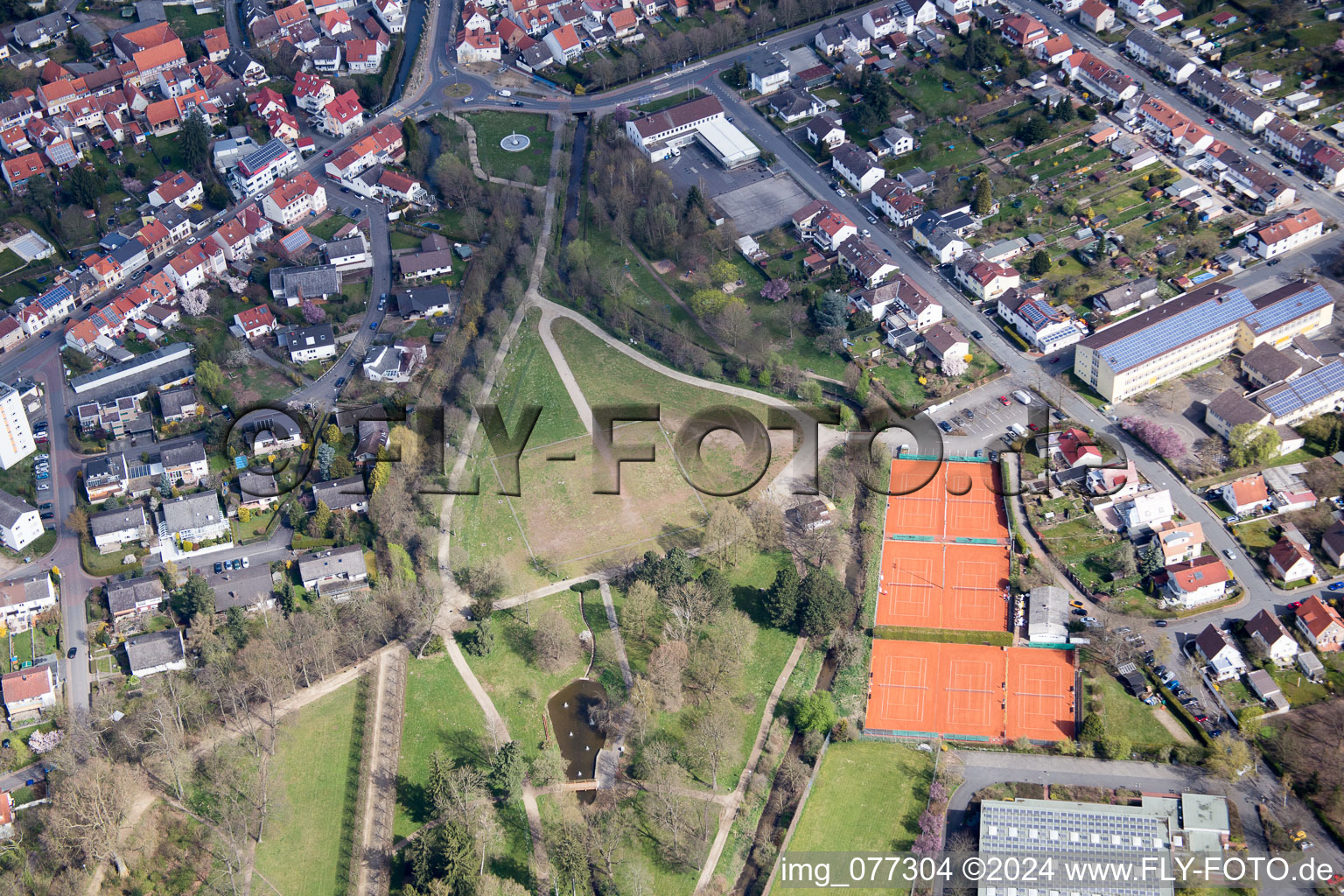 Oblique view of Dieburg in the state Hesse, Germany