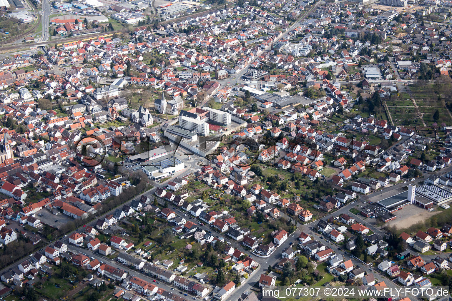 Dieburg in the state Hesse, Germany seen from above