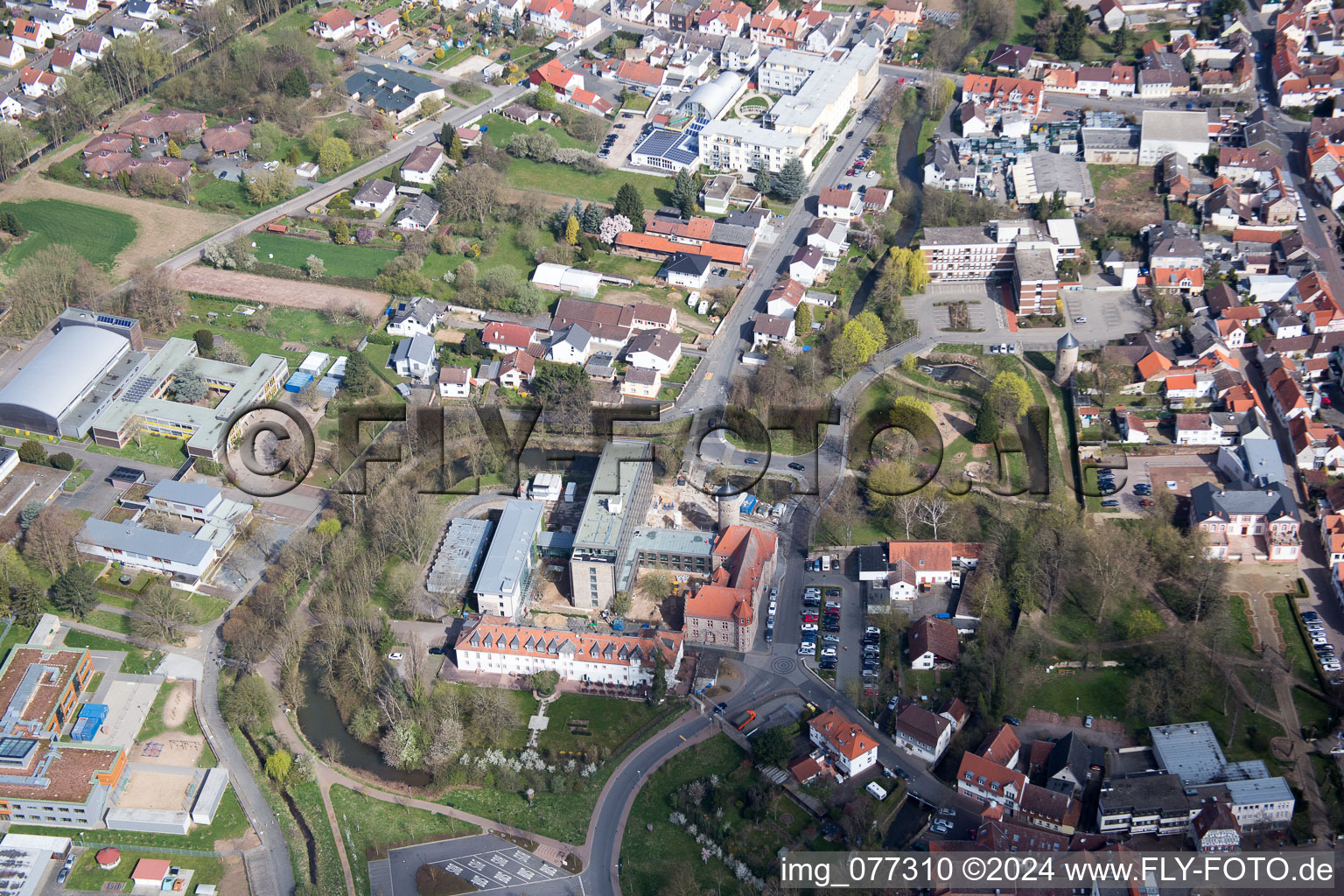 Dieburg in the state Hesse, Germany from the plane