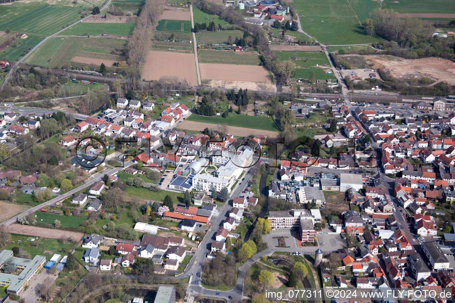 Bird's eye view of Dieburg in the state Hesse, Germany