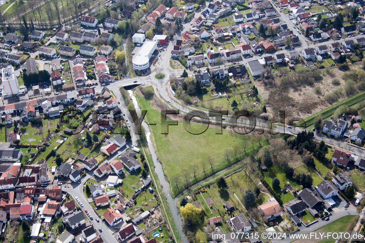 Drone recording of Dieburg in the state Hesse, Germany