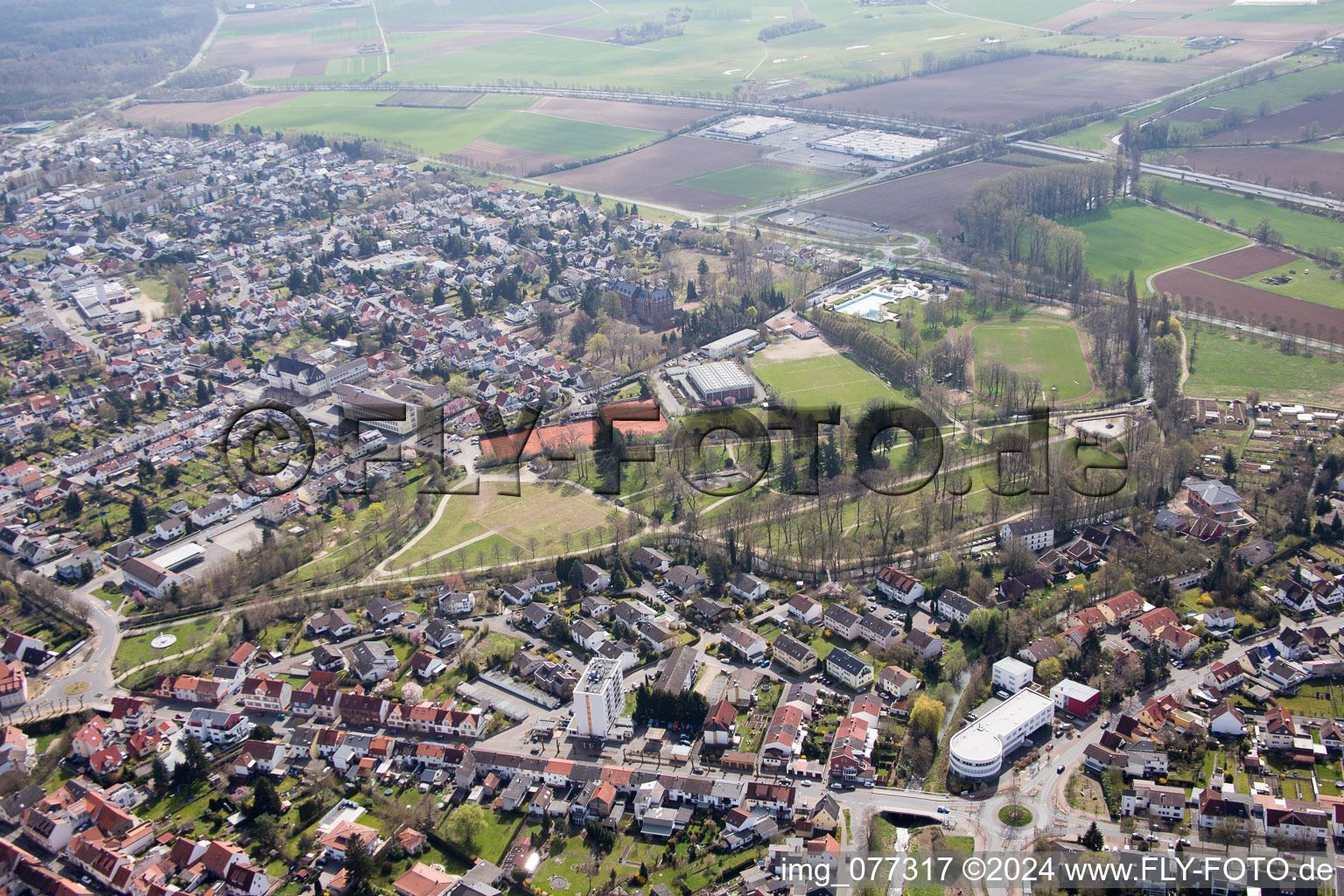 Dieburg in the state Hesse, Germany from the drone perspective