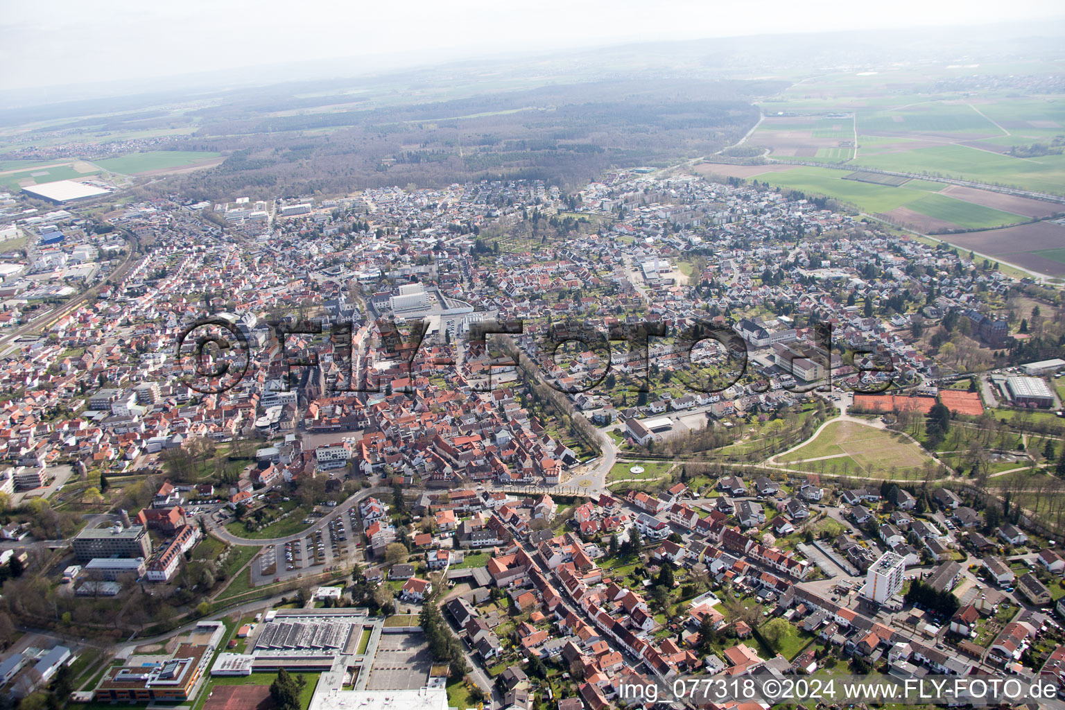 Dieburg in the state Hesse, Germany from a drone