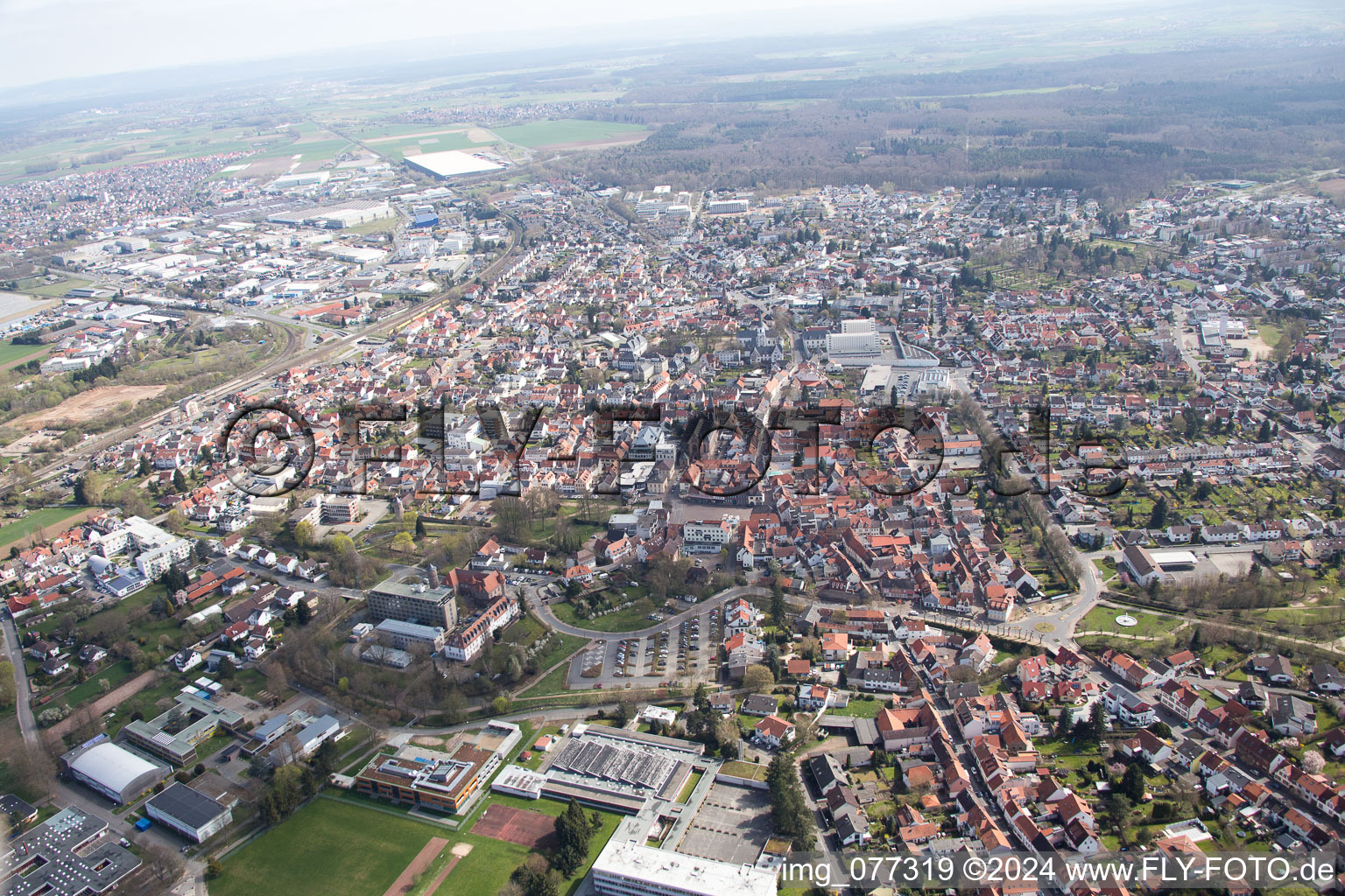 Dieburg in the state Hesse, Germany seen from a drone