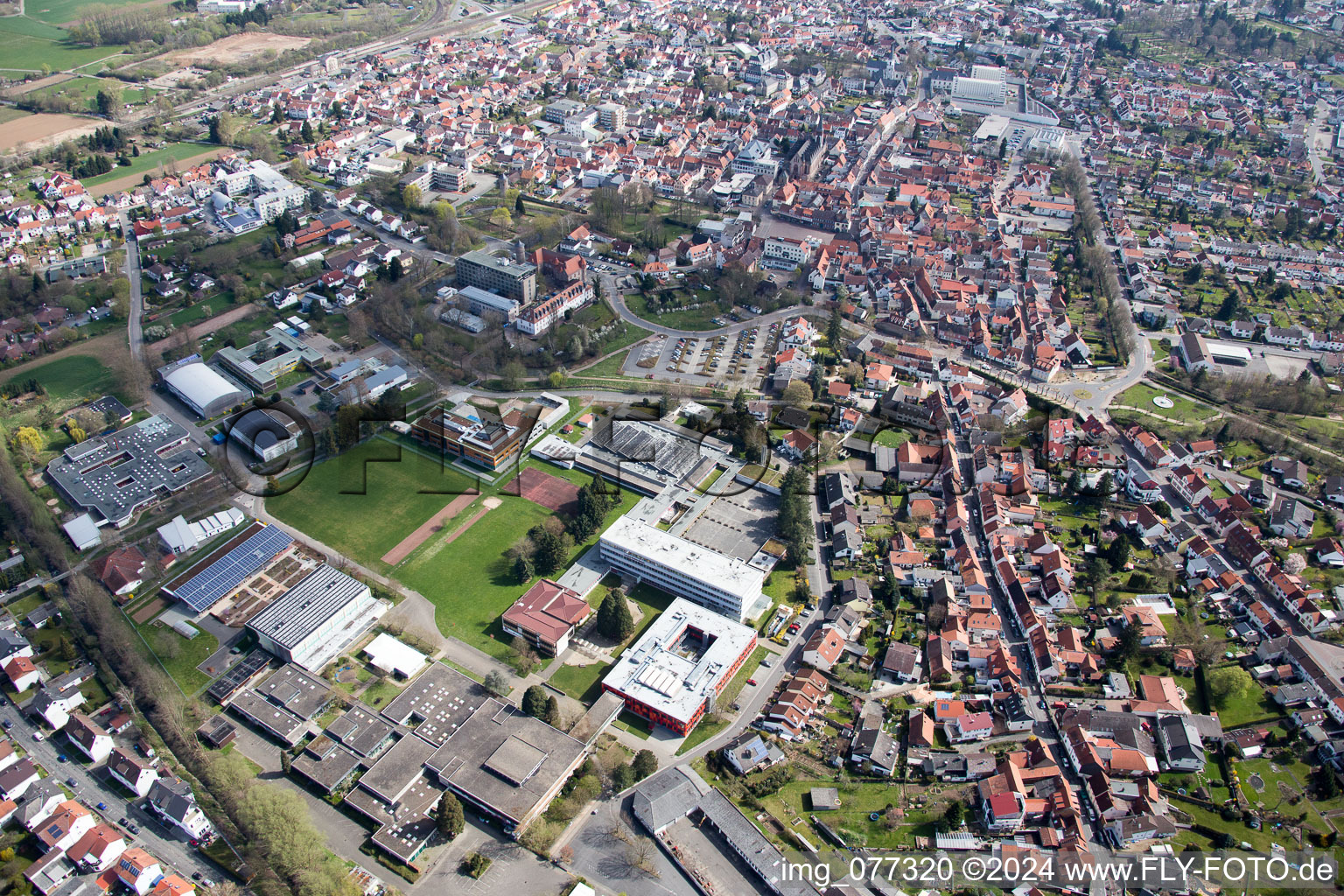 Aerial view of Dieburg in the state Hesse, Germany