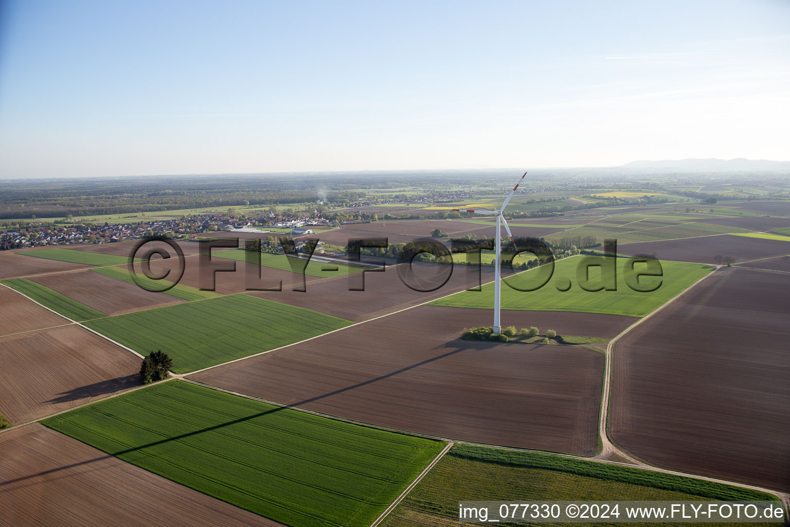 Aerial view of Gallows Hill in Minfeld in the state Rhineland-Palatinate, Germany