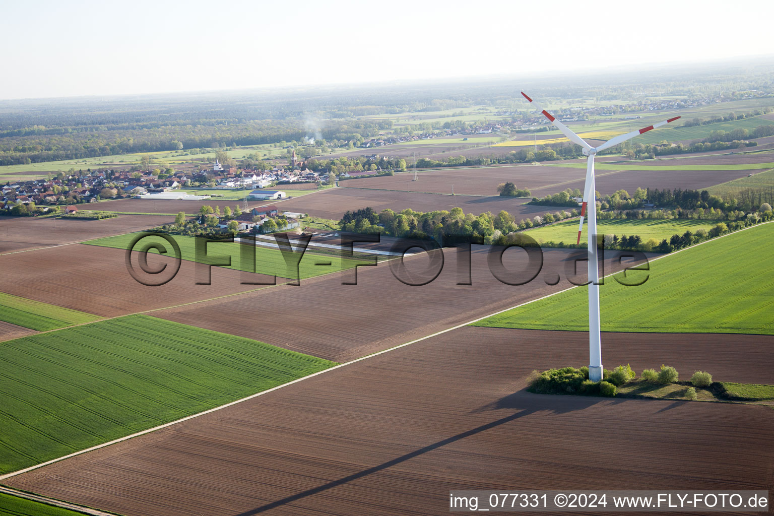 Aerial photograpy of Gallows Hill in Minfeld in the state Rhineland-Palatinate, Germany