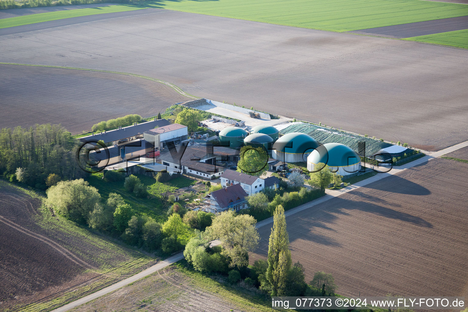 Aerial view of Winden in the state Rhineland-Palatinate, Germany