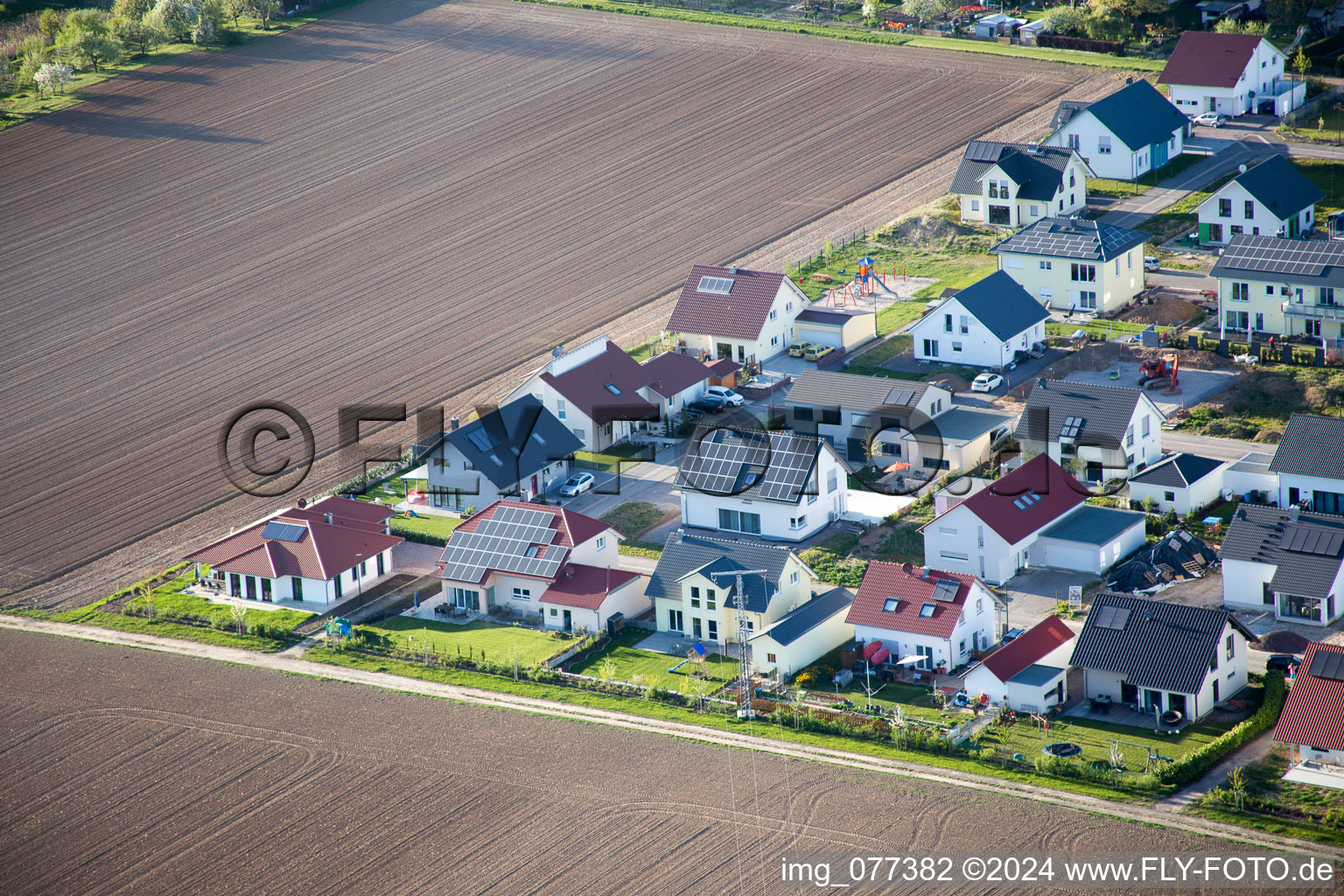 Drone image of Steinweiler in the state Rhineland-Palatinate, Germany