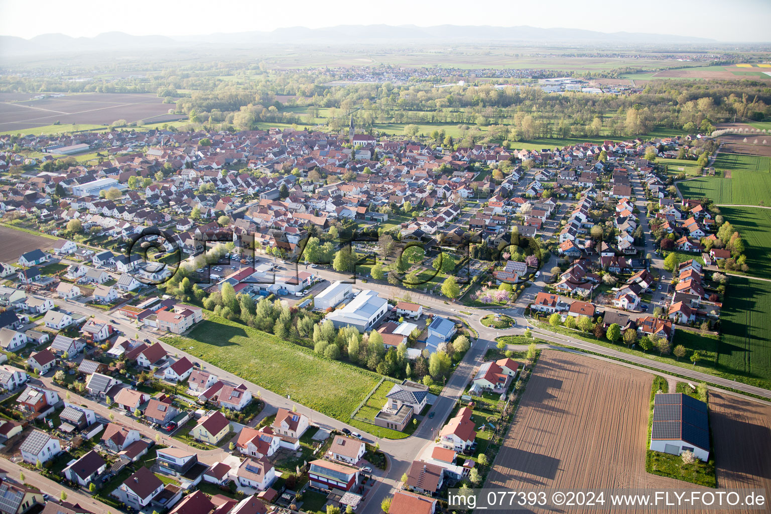 Steinweiler in the state Rhineland-Palatinate, Germany out of the air