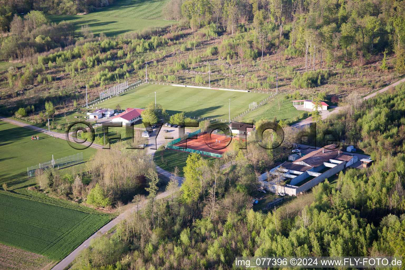 Steinweiler in the state Rhineland-Palatinate, Germany from the plane