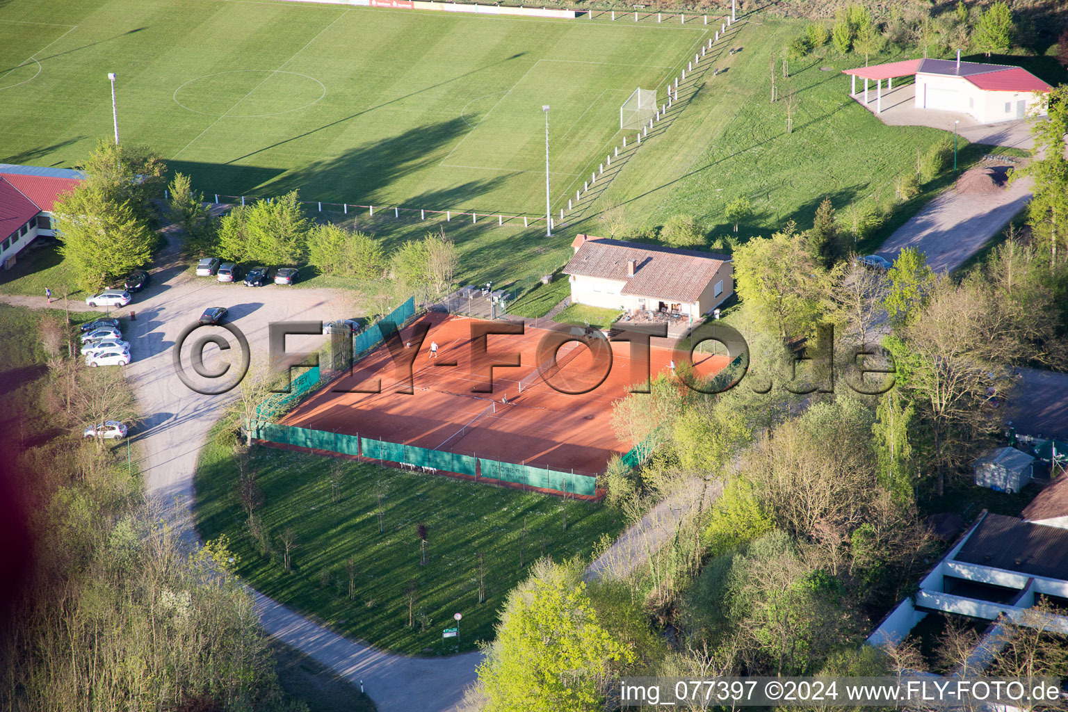 Bird's eye view of Steinweiler in the state Rhineland-Palatinate, Germany