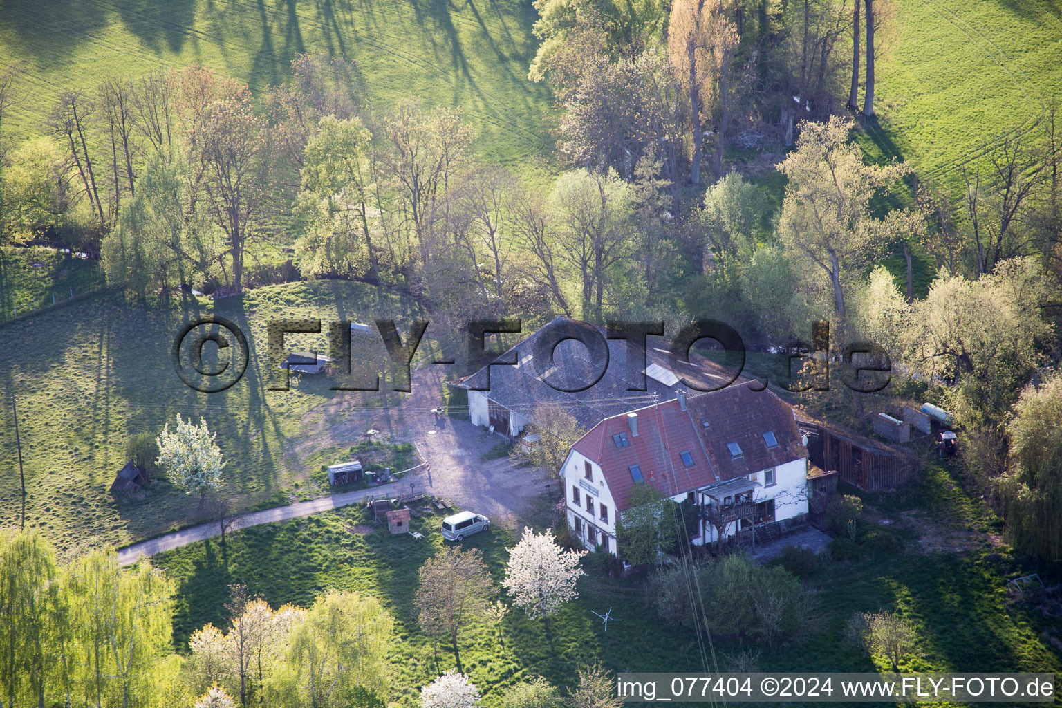 Drone image of Steinweiler in the state Rhineland-Palatinate, Germany