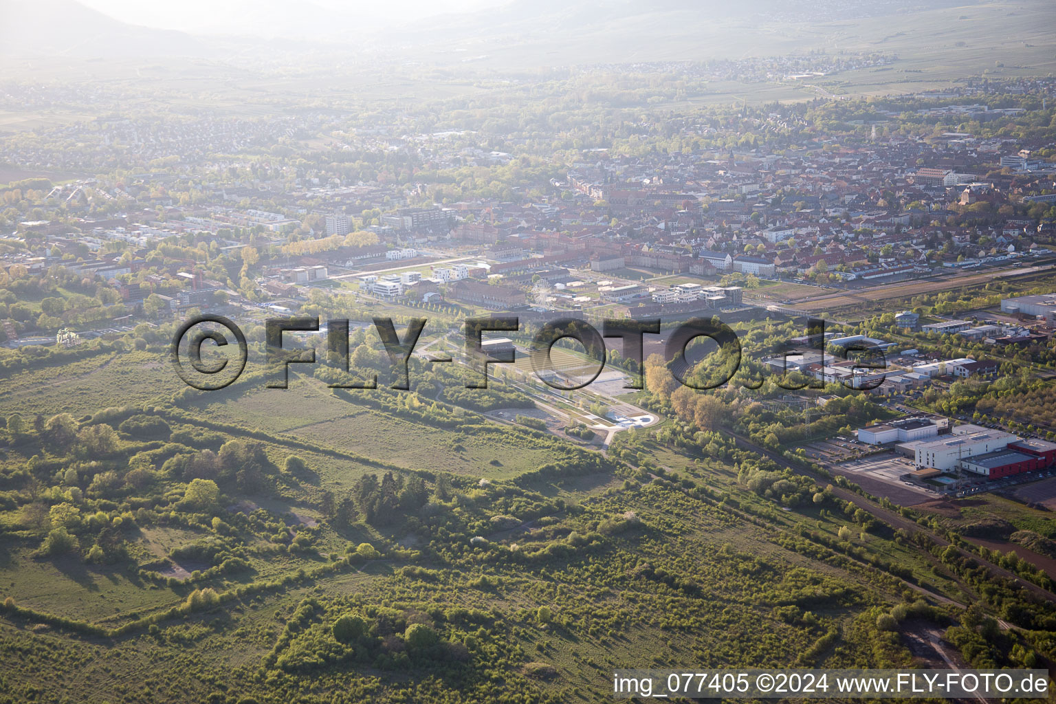 Landau in der Pfalz in the state Rhineland-Palatinate, Germany viewn from the air