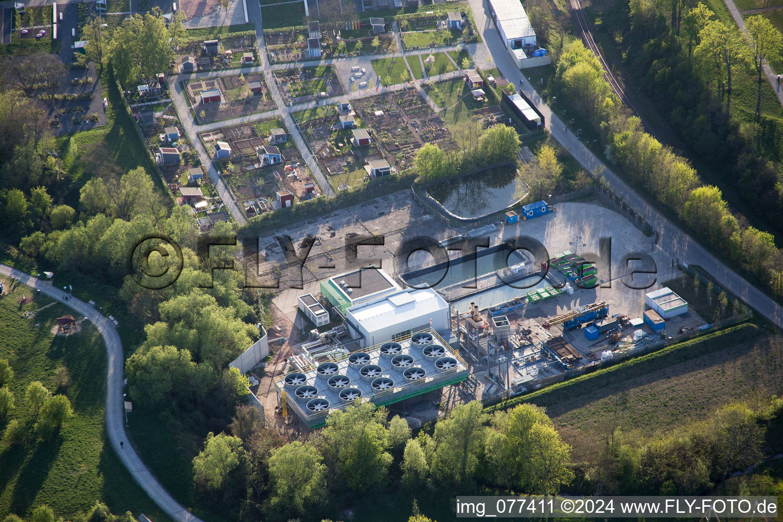 Oblique view of State Garden Show grounds in Landau in der Pfalz in the state Rhineland-Palatinate, Germany