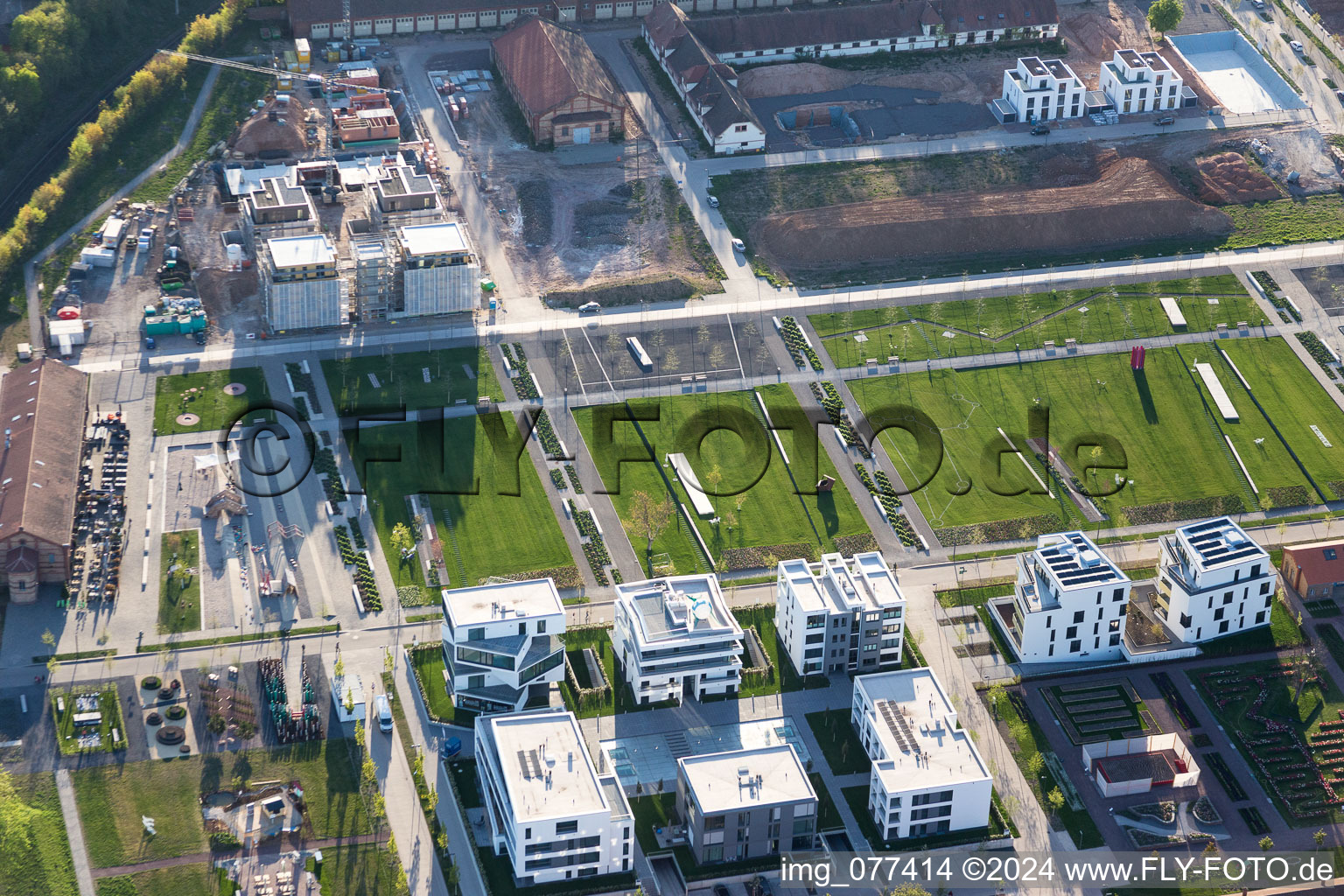 Construction of Exhibition grounds of the Landesgartenschau 2015 in Landau in der Pfalz in the state Rhineland-Palatinate, Germany