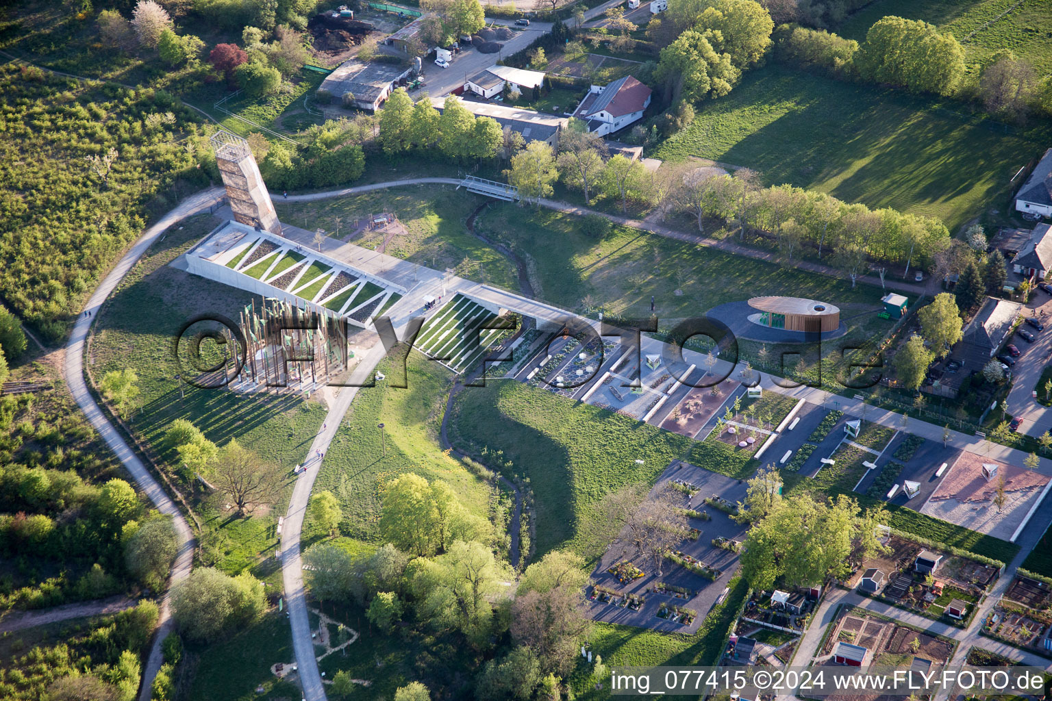 State Garden Show Grounds in Landau in der Pfalz in the state Rhineland-Palatinate, Germany out of the air