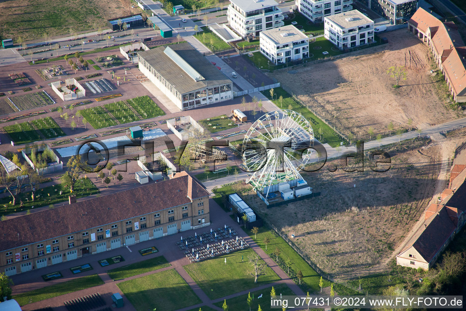 Drone image of State Garden Show 2015 in Landau in der Pfalz in the state Rhineland-Palatinate, Germany