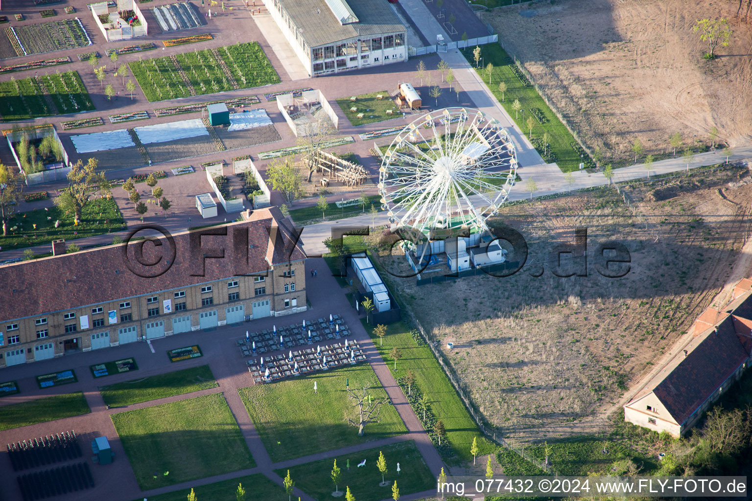 State Garden Show 2015 in Landau in der Pfalz in the state Rhineland-Palatinate, Germany from the drone perspective