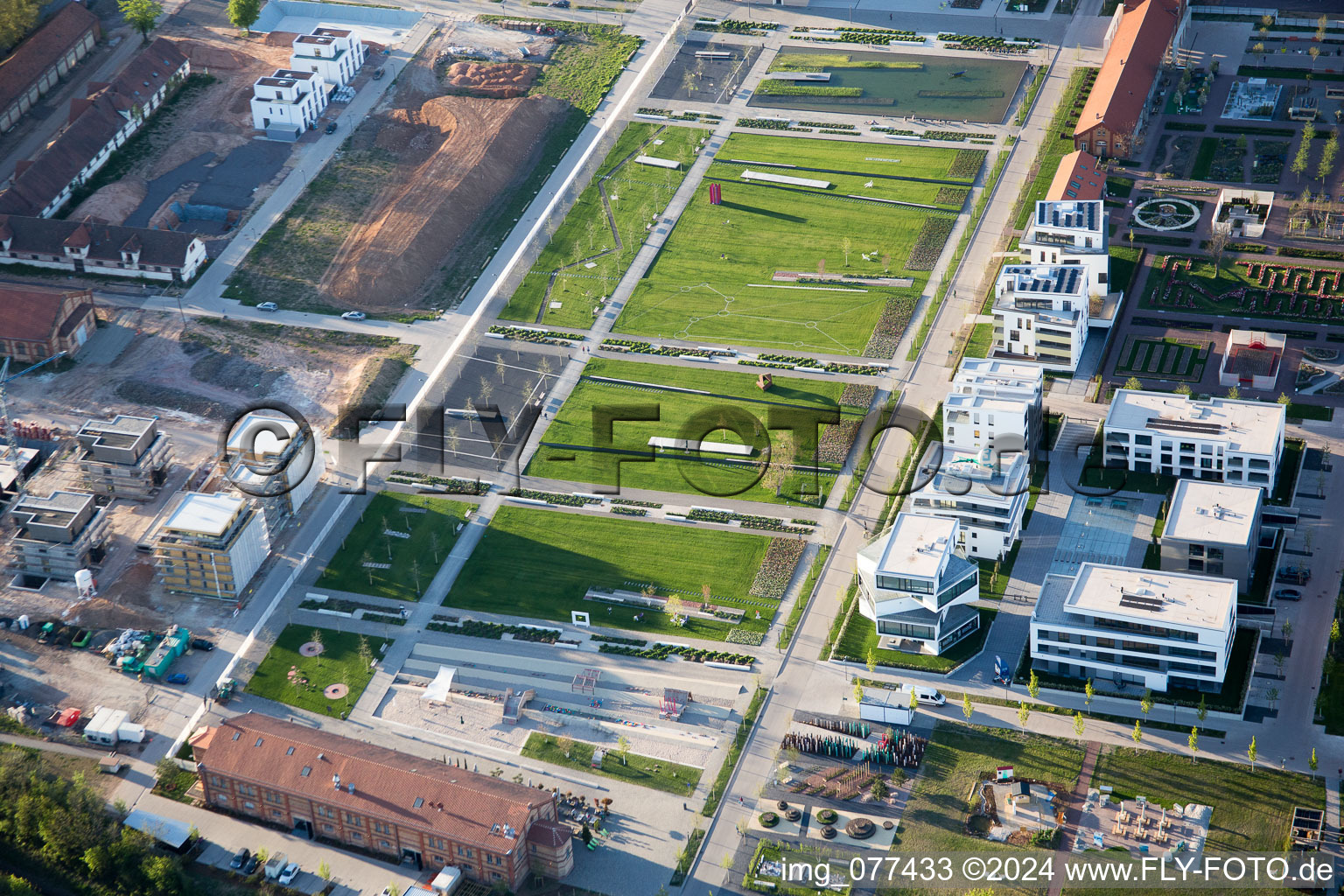 State Garden Show 2015 in Landau in der Pfalz in the state Rhineland-Palatinate, Germany from a drone