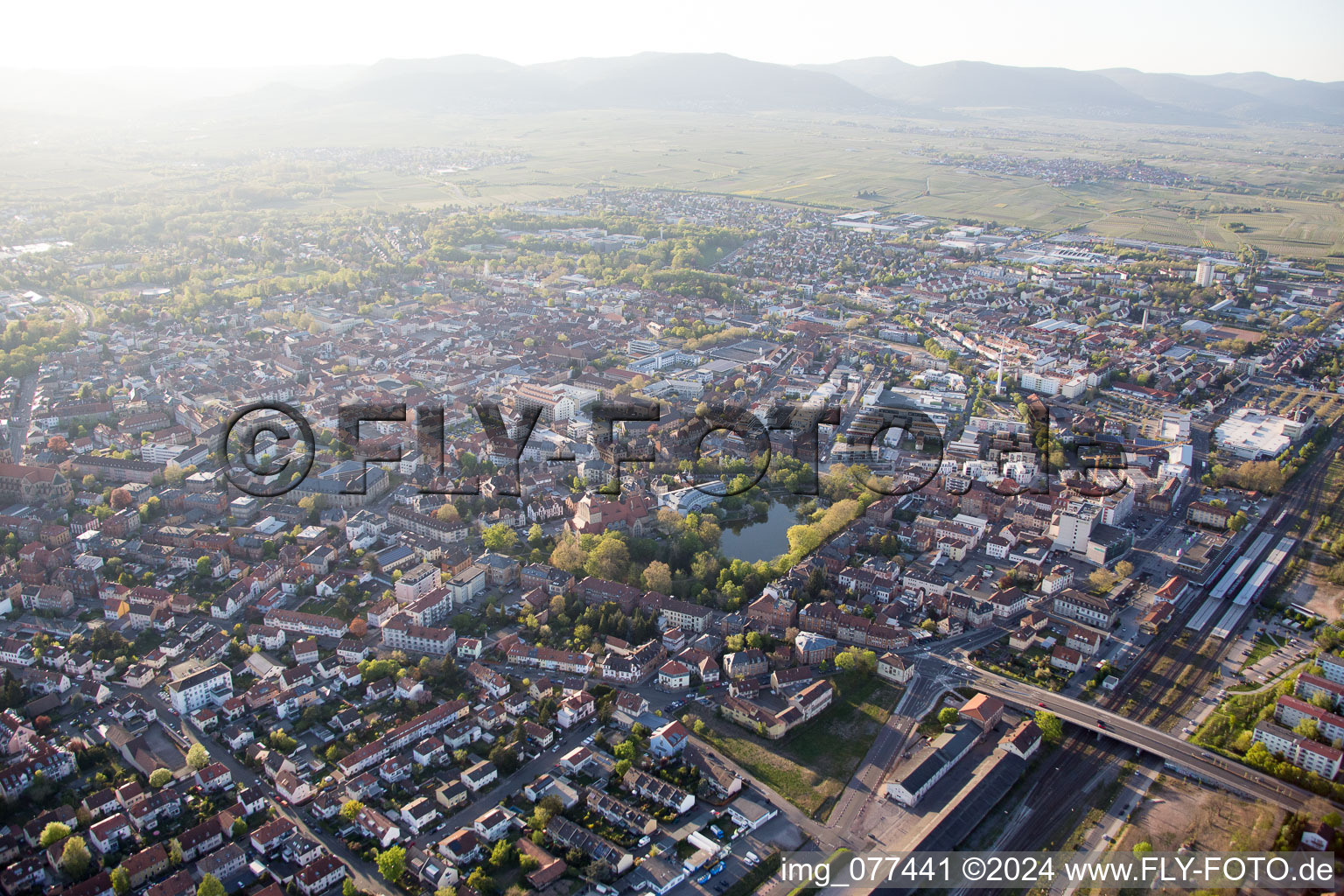 Drone image of Landau in der Pfalz in the state Rhineland-Palatinate, Germany