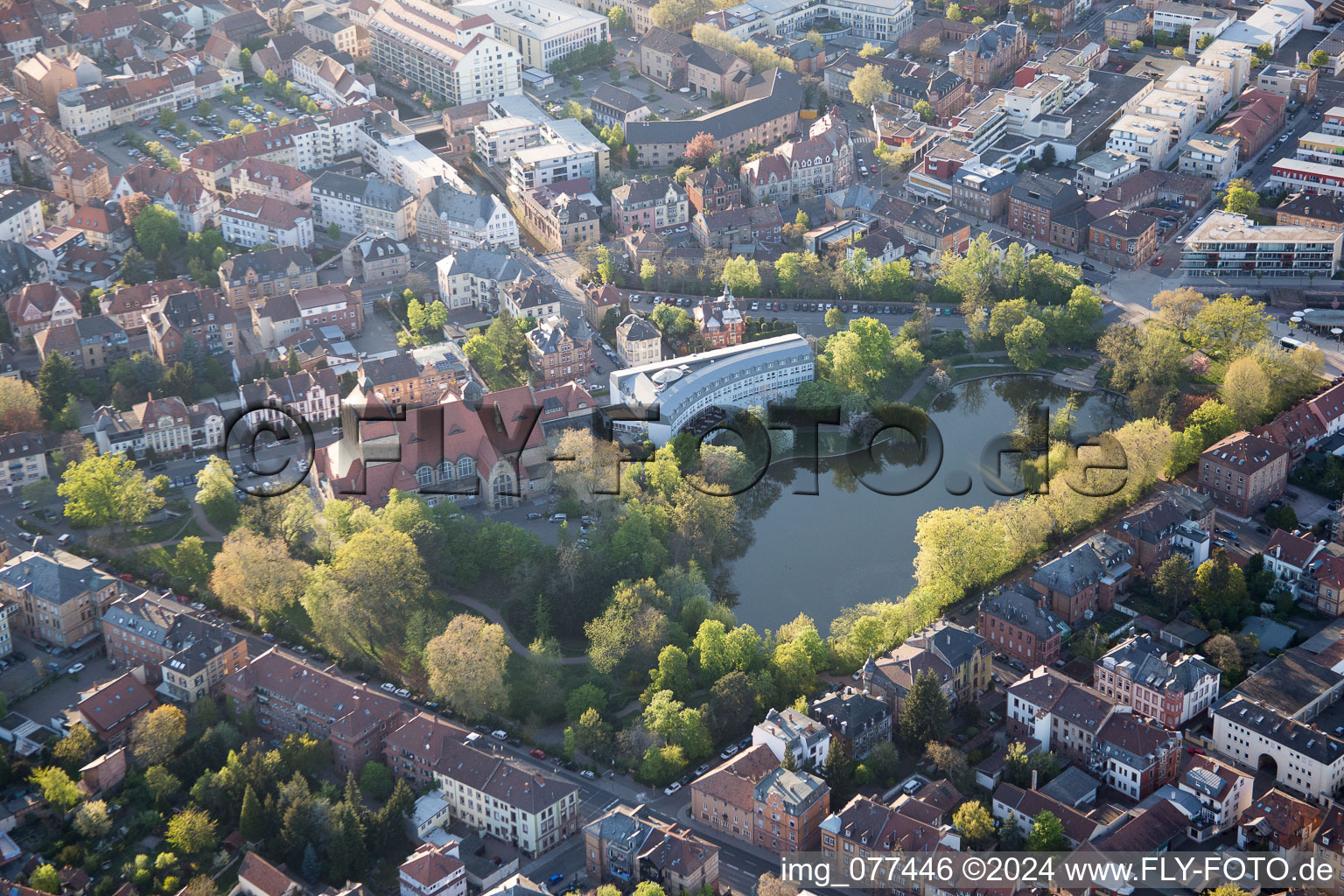 Landau in der Pfalz in the state Rhineland-Palatinate, Germany from the drone perspective